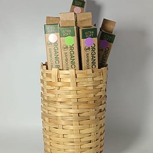 Organic bamboo toothbrush with soft floss-tip bristles